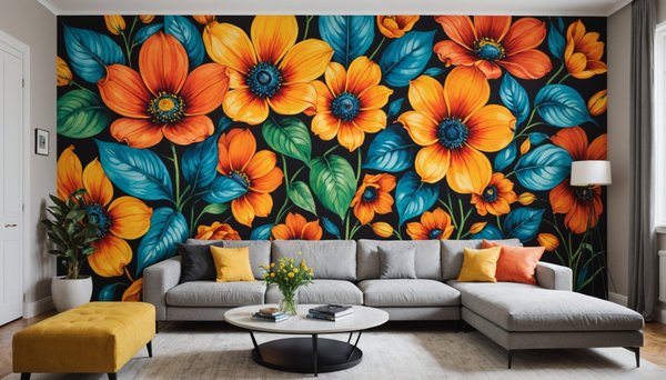 Transformer son salon grâce à une peinture murale artistique